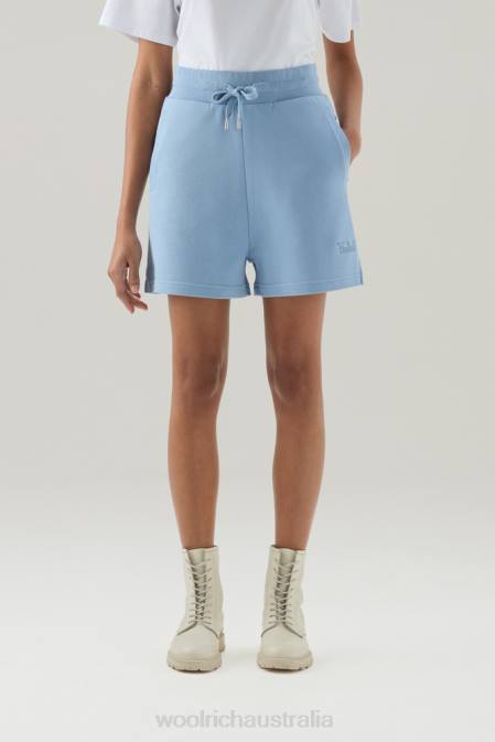 Woolrich Women Light Shorts in Pure Cotton Pale Indigo Clothing J026146