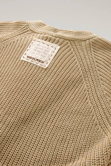 Woolrich Women Cardigan in Pure Organic with Natural Garment-Dye Finish Milky Cream Clothing J02693