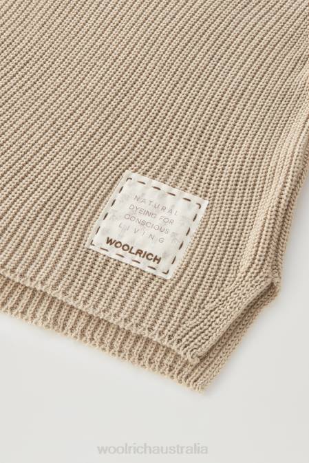 Woolrich Women Crewneck Sweater in Pure Cotton with Natural Garment-Dye Finish Milky Cream Clothing J026136
