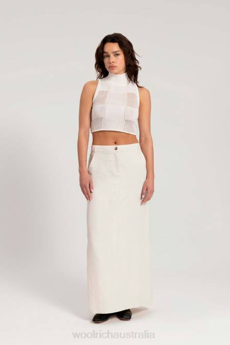 Woolrich Women Sleevless Cropped Top in Pure Cotton-Danielle Cathari Sea Salt Clothing J026157