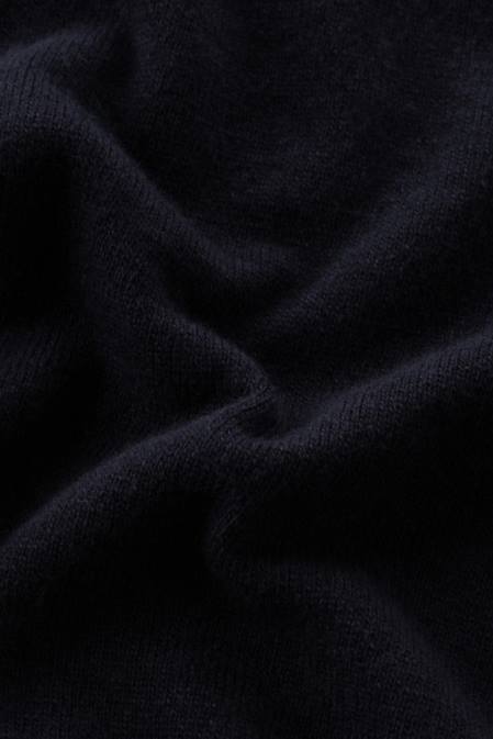 Woolrich Women Wool and Cashmere Blend Hooded Sweater Melton Blue Clothing J026272