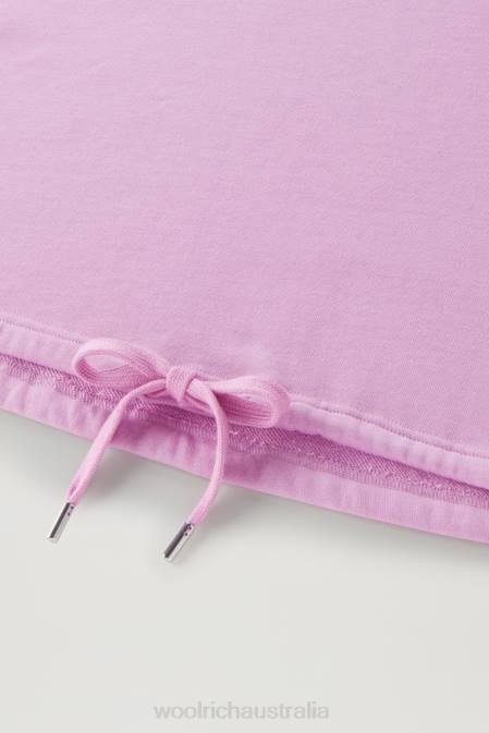 Woolrich Women Pure Cotton Crewneck with Three Quarter Sleeves Smoky Rose Clothing J026127