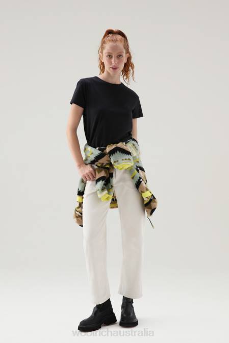 Woolrich Women Cotton Logo T-shirt Black Clothing J026225