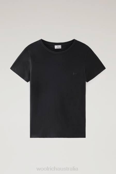 Woolrich Women Cotton Logo T-shirt Black Clothing J026225