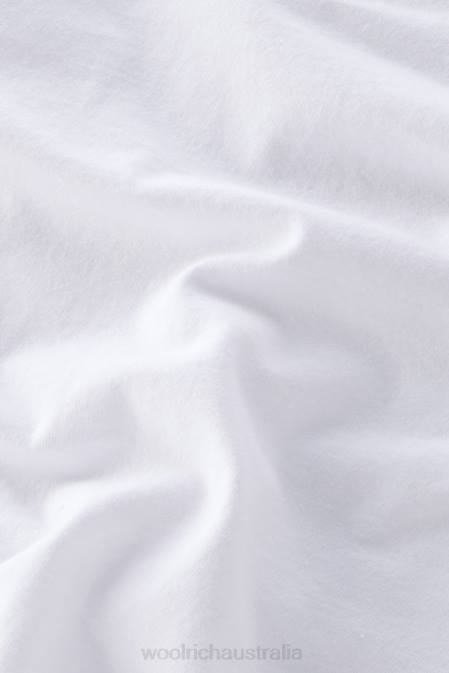 Woolrich Women V-neck T-shirt in Pure Cotton Bright White Clothing J02671