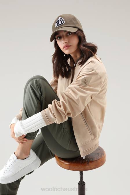 Woolrich Women Summer Bomber in Urban Touch Feather Beige Clothing J02664