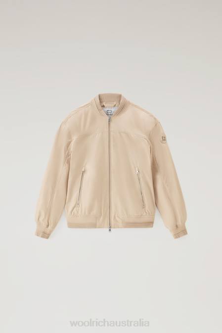 Woolrich Women Summer Bomber in Urban Touch Feather Beige Clothing J02664