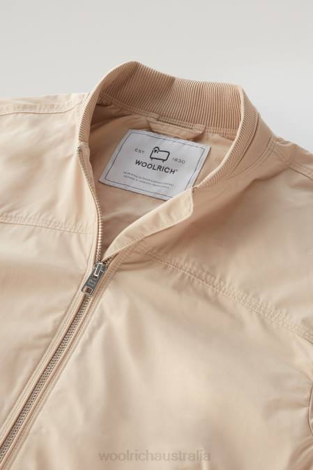 Woolrich Women Summer Bomber in Urban Touch Feather Beige Clothing J02664