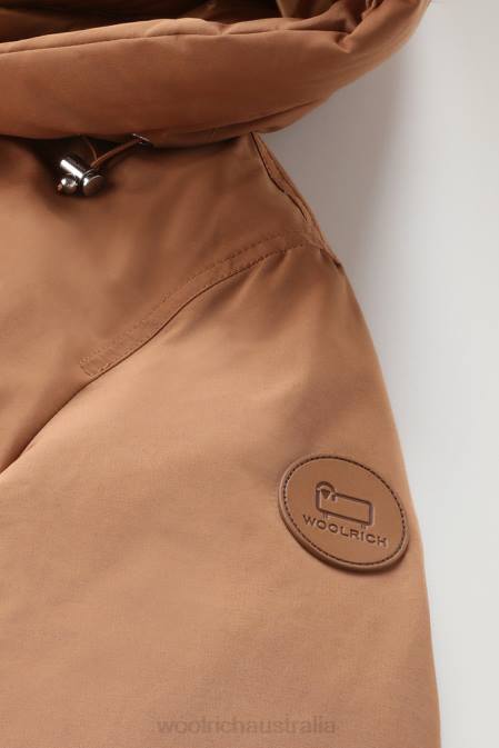 Woolrich Women Weoka Bomber in Soft Ottoman Fabric Dark Camel Clothing J026284