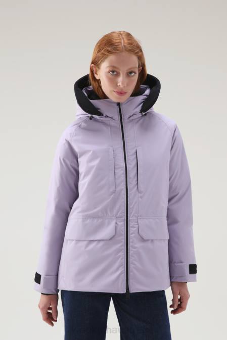 Woolrich Women Harveys Waterproof Jacket in Pertex Revolve Lilac Dawn Clothing J026261