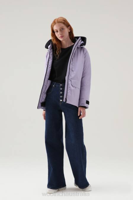 Woolrich Women Harveys Waterproof Jacket in Pertex Revolve Lilac Dawn Clothing J026261