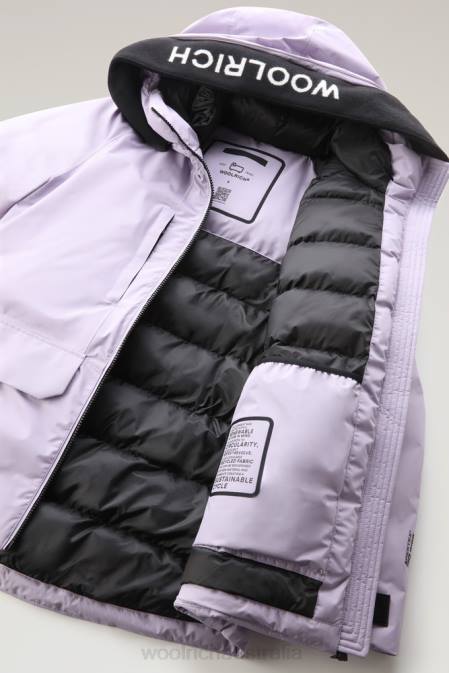 Woolrich Women Harveys Waterproof Jacket in Pertex Revolve Lilac Dawn Clothing J026261