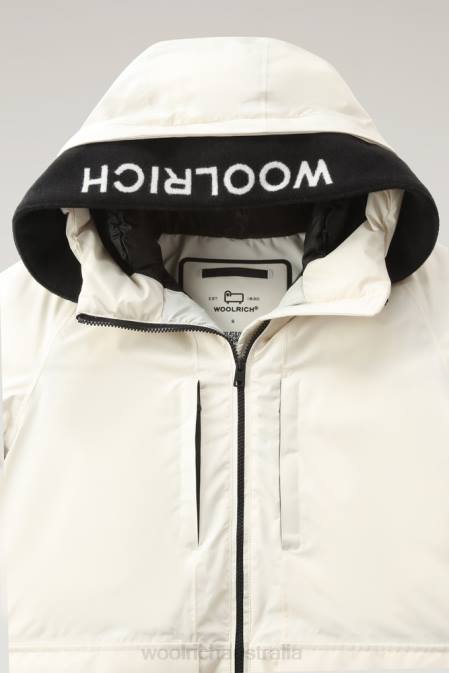 Woolrich Women Harveys Waterproof Jacket in Pertex Revolve Milky Cream Clothing J026250