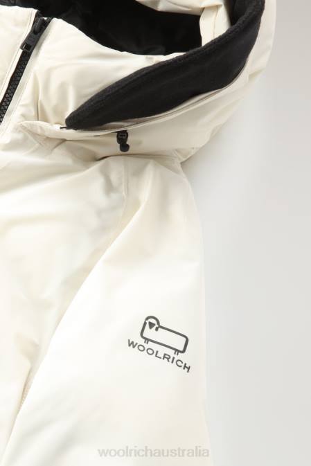 Woolrich Women Harveys Waterproof Jacket in Pertex Revolve Milky Cream Clothing J026250