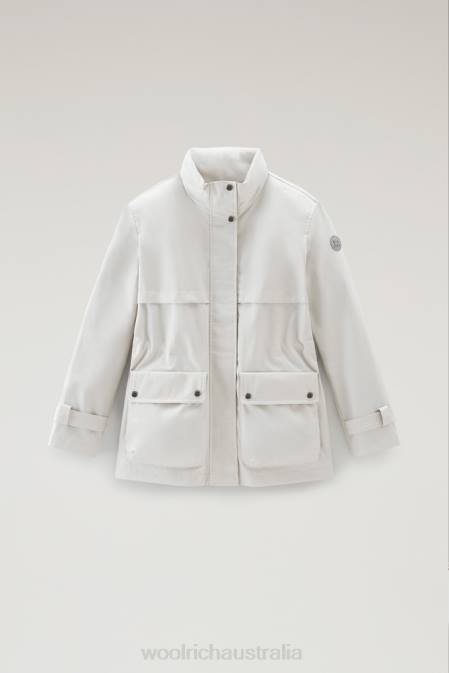 Woolrich Women Havice Field Jacket with Foldable Hood Lunar Rock Clothing J02667