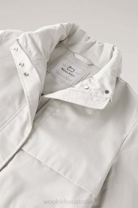 Woolrich Women Havice Field Jacket with Foldable Hood Lunar Rock Clothing J02667