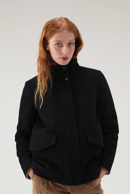 Woolrich Women Kuna Jacket in Wool and Cashmere Blend Black Clothing J026243