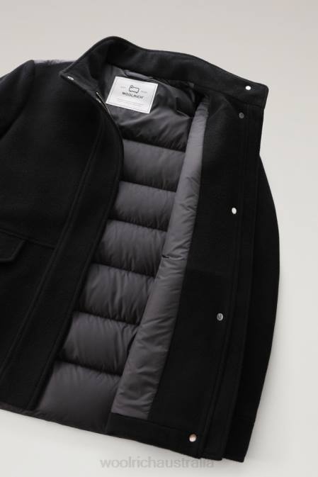 Woolrich Women Kuna Jacket in Wool and Cashmere Blend Black Clothing J026243