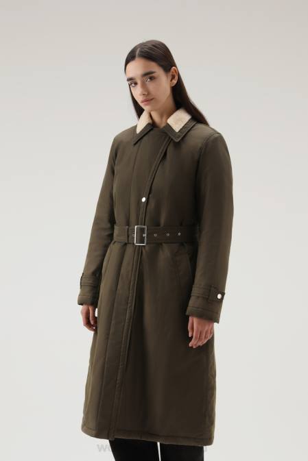 Woolrich Women Latimore Coat with PrimaLoft Padding Dark Green Clothing J026234