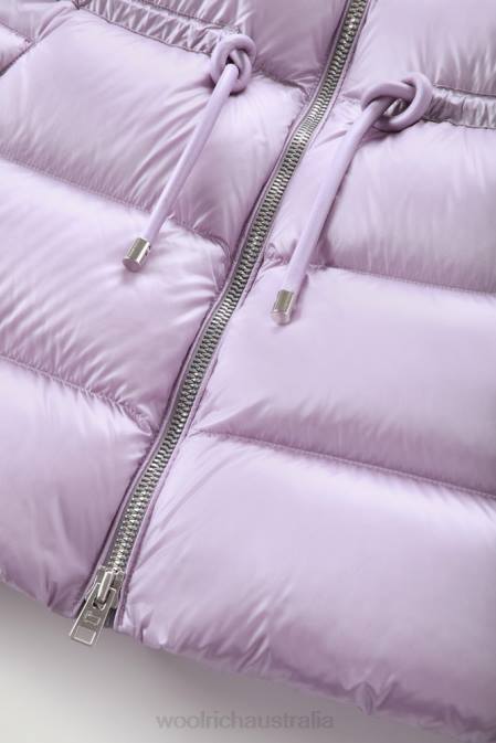 Woolrich Women Aliquippa Silky Down Jacket with a Drawstring Waist Lilac Dawn Clothing J026315