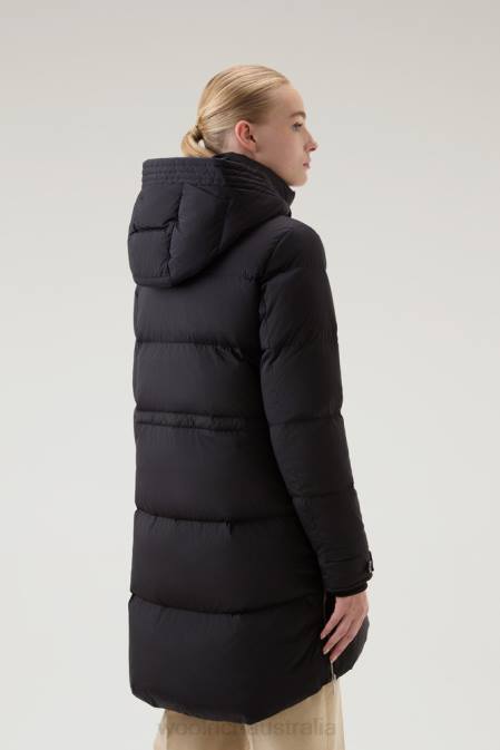 Woolrich Women Alsea Hooded Down Jacket Black Clothing J026205