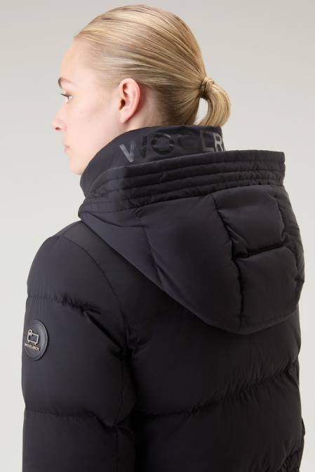 Woolrich Women Alsea Hooded Down Jacket Black Clothing J026205