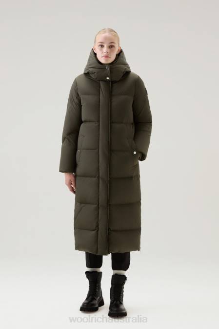 Woolrich Women Aurora Long Parka Dark Green Clothing J026208