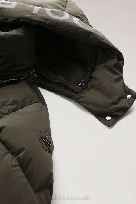 Woolrich Women Aurora Long Parka Dark Green Clothing J026208