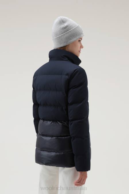 Woolrich Women Luxe Puffy Jacket Melton Blue Clothing J026343