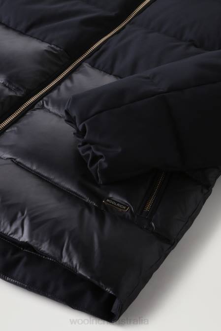 Woolrich Women Luxe Puffy Jacket Melton Blue Clothing J026343