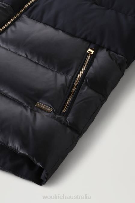 Woolrich Women Luxe Puffy Jacket Melton Blue Clothing J026343