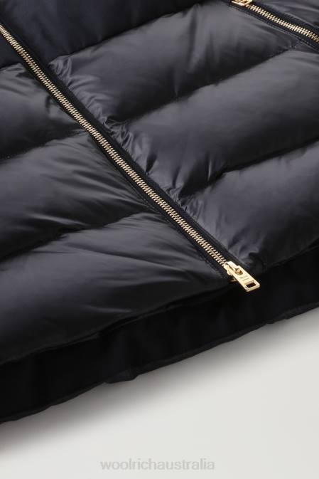 Woolrich Women Luxe Puffy Jacket Melton Blue Clothing J026343