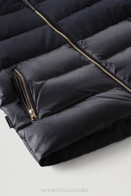 Woolrich Women Luxe Puffy Jacket Melton Blue Clothing J026343