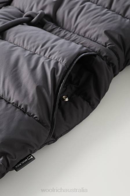 Woolrich Women Ellis Long Microfiber Down Jacket Black Clothing J026304