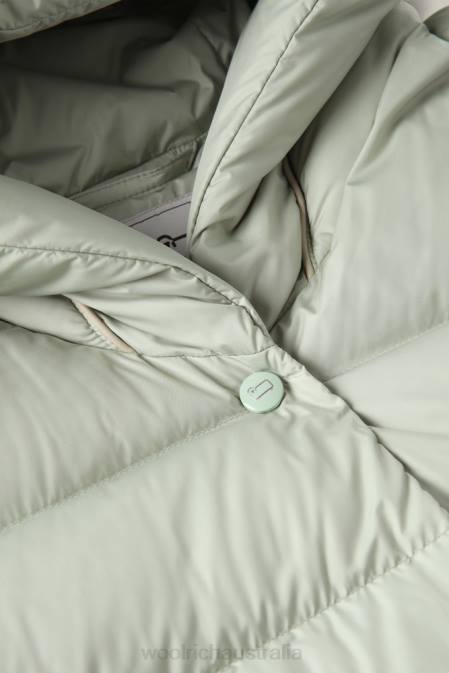 Woolrich Women Ellis Long Microfiber Down Jacket Desert Sage Clothing J026303