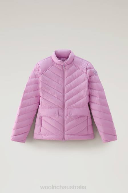 Woolrich Women Padded Short Jacket with Chevron Quilting Smoky Rose Clothing J02663
