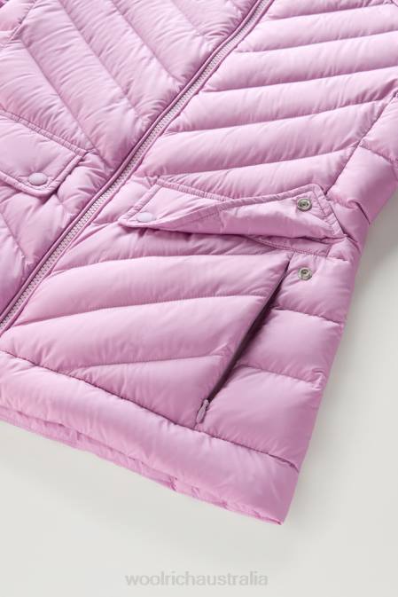 Woolrich Women Padded Short Jacket with Chevron Quilting Smoky Rose Clothing J02663