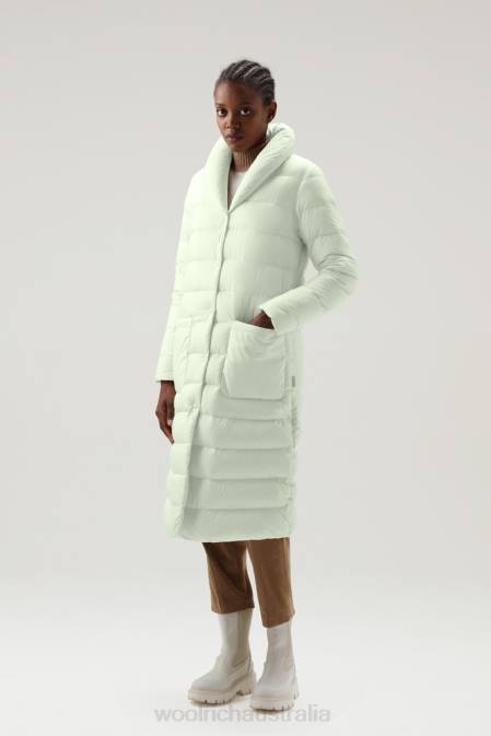 Woolrich Women Quilted Ellis Microfiber Coat Desert Sage Clothing J026282