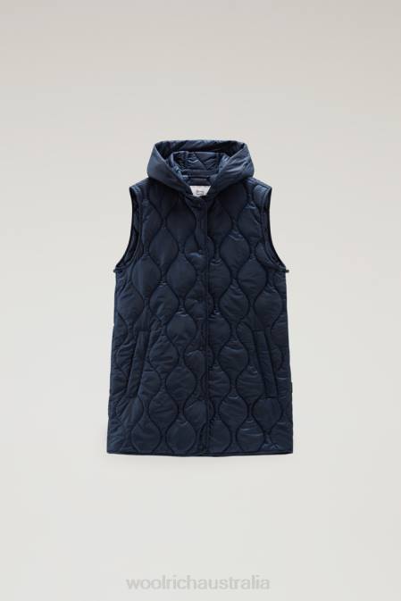 Woolrich Women 3-in-1 Sideline Parka in Soft Byrd Cotton with Detachable Padded Vest Melton Blue Clothing J026104