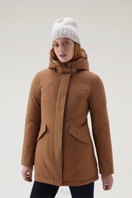 Woolrich Women Arctic Parka in Ramar Cloth Dark Camel Clothing J026352