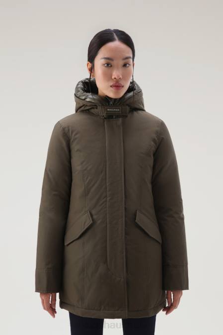 Woolrich Women Arctic Parka in Ramar Cloth Dark Green Clothing J026371
