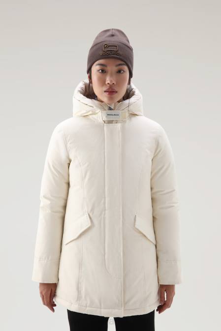 Woolrich Women Arctic Parka in Ramar Cloth Milky Cream Clothing J026351