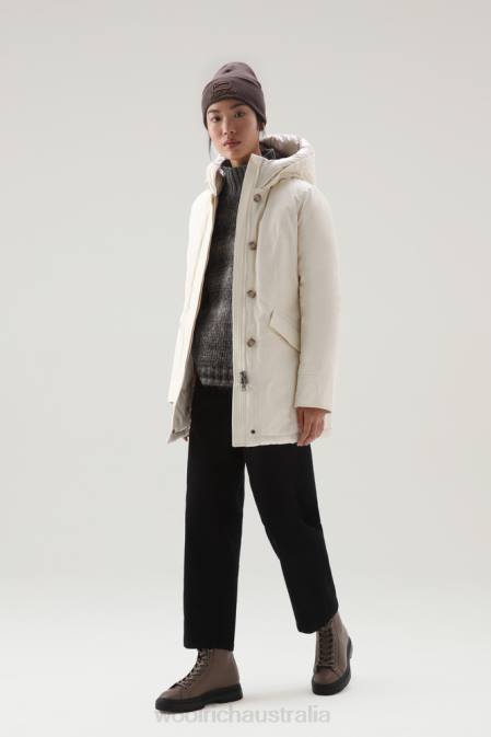 Woolrich Women Arctic Parka in Ramar Cloth Milky Cream Clothing J026351
