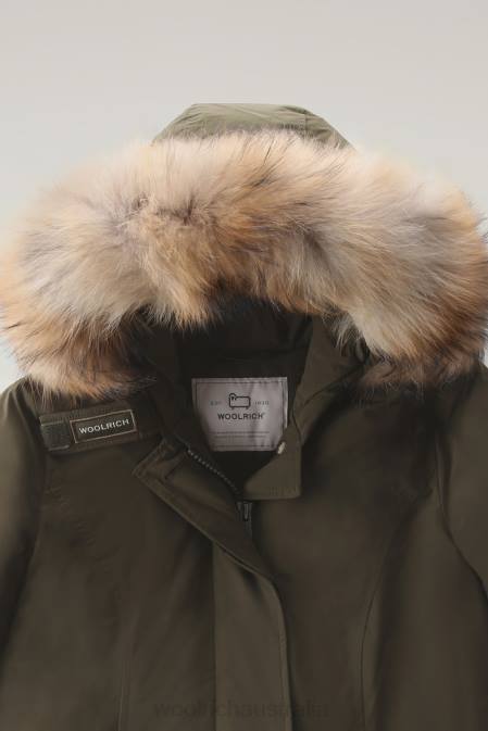 Woolrich Women Arctic Parka in Urban Touch with Detachable Fur Dark Green Clothing J026280
