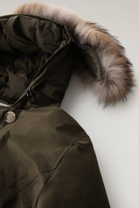 Woolrich Women Arctic Parka in Urban Touch with Detachable Fur Dark Green Clothing J026280