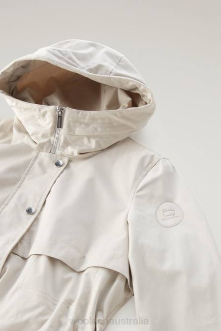 Woolrich Women Havice Summer Parka in Pure Cotton Lunar Rock Clothing J02668