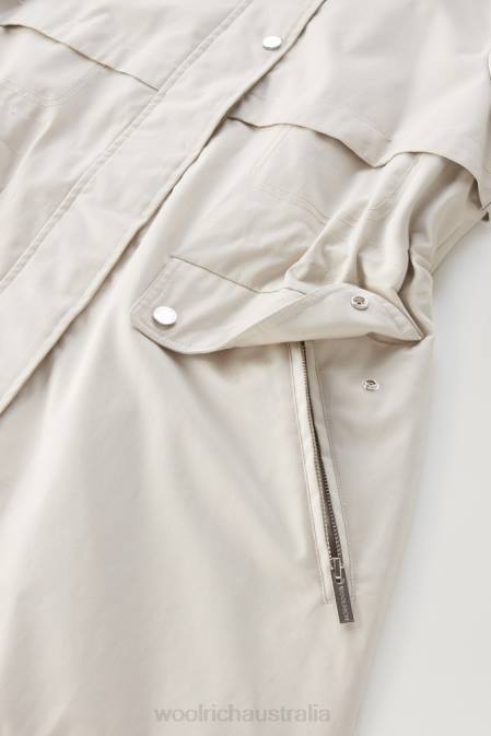 Woolrich Women Havice Summer Parka in Pure Cotton Lunar Rock Clothing J02668