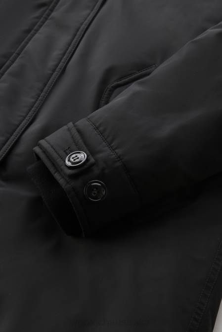 Woolrich Women Keystone Long Parka in Urban Touch with Cashmere Fur Black Clothing J026221