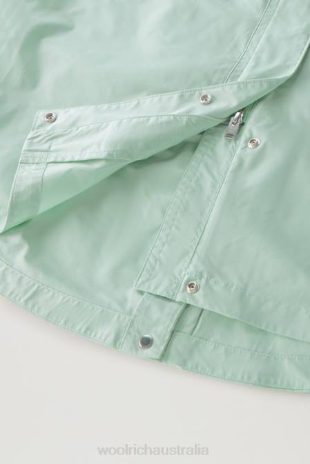 Woolrich Women Long Summer Parka in Urban Touch Harbor Green Clothing J02665