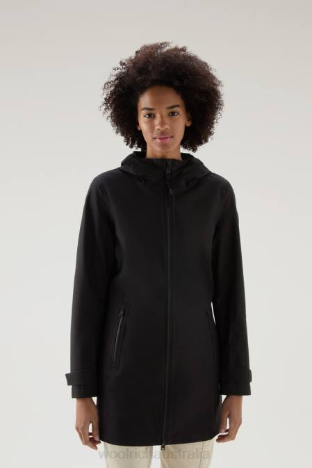 Woolrich Women Waterproof Leavitt Summer Parka Black Clothing J02689